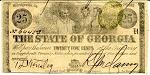 Desireable Georgia 25 Cent Note from 1862 -- UNC