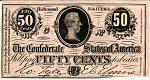 Beautiful 1864-Series Confederate 50-Cent Note