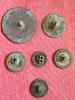 Six Great Flat Buttons - Some With Gilt & Backmarks