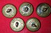 Grouping of Five Civil War Infantry Cuff Buttons
